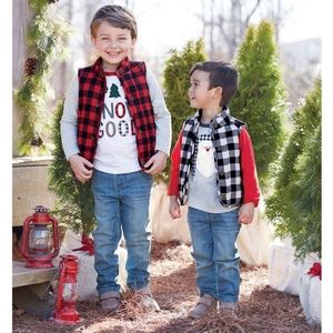 Mud Pie Toddler Boys Buffalo Check Vest 4T/5T